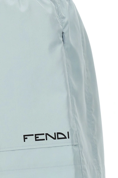 Shop Fendi Women Logo Print Shorts In Blue