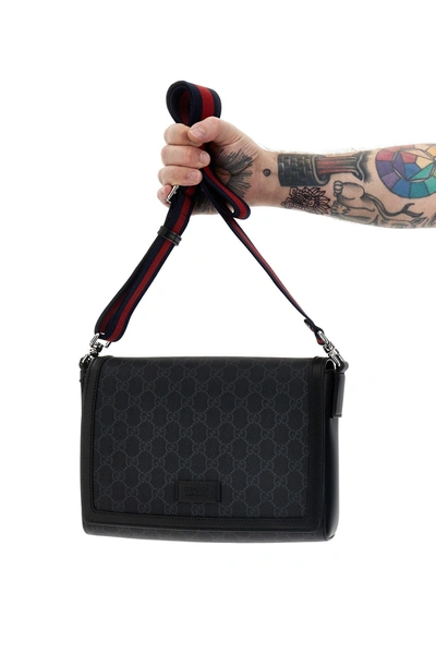 Shop Gucci Men 'gg' Crossbody Bag In Black