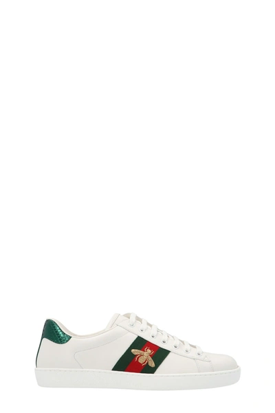 Shop Gucci Men 'new Ace' Sneakers In White