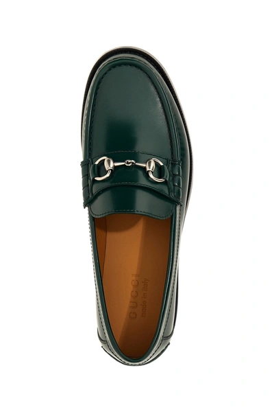 Shop Gucci Men 'morsetto' Loafers In Green