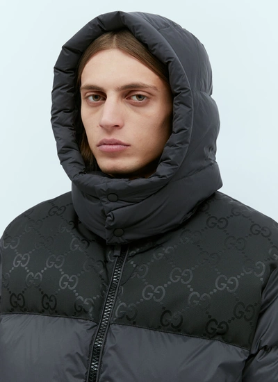 Shop Gucci Men Gg Inserts Down Jacket In Black