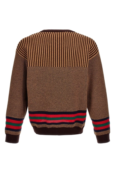 Shop Gucci Men Logo Sweater In Brown