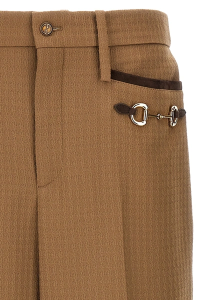 Shop Gucci Women 'morsetto' Pants In Brown