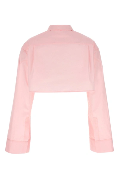 Loewe Cropped Shirt In Cotton In Pink