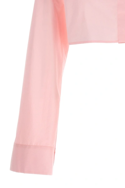 Shop Loewe Women Cropped Cotton Shirt In Pink