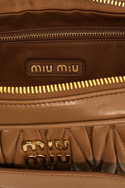 Shop Miu Miu Women Matelassé Leather Clutch Bag In Cream