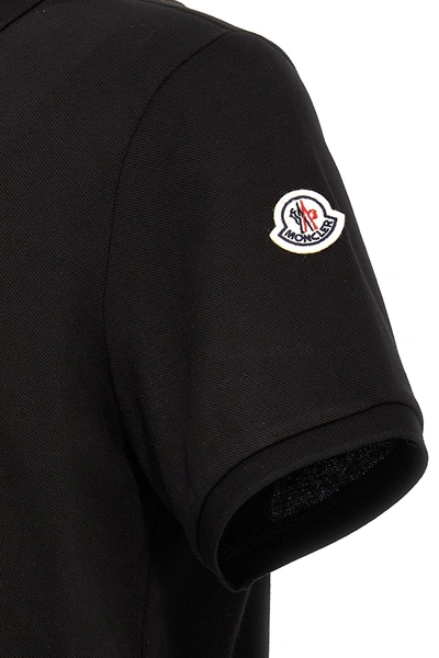 Shop Moncler Men Logo Polo Shirt In Black