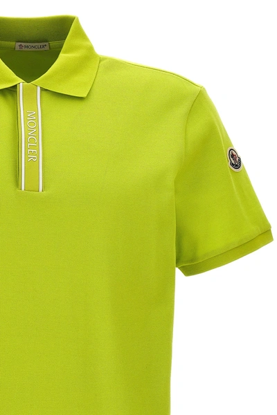 Shop Moncler Men Logo Polo Shirt In Green
