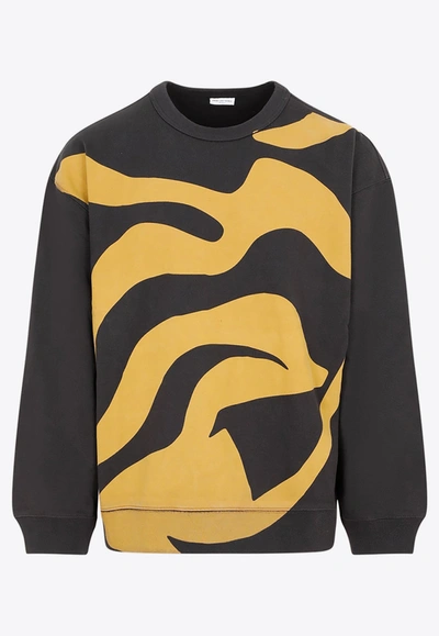 Shop Dries Van Noten Abstract-print Pullover Sweatshirt In Gray