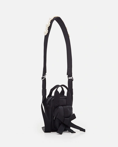 Shop Simone Rocha Women Beaded Mini Classic Bow Crossbody Bag In Black