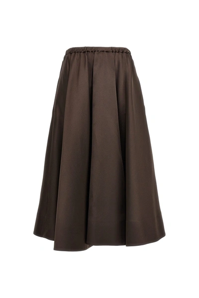 Shop Valentino Garavani Women 'techno Duchesse'  Skirt In Brown