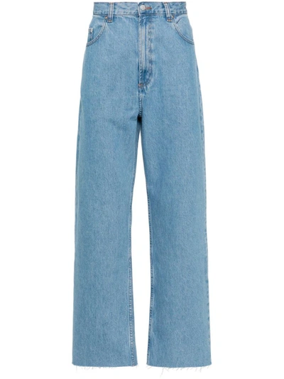 Shop Apc A.p.c. Jean Relaxed Raw Edge H Clothing In Blue