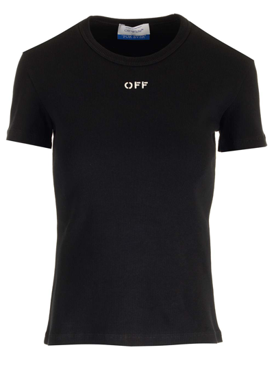 Shop Off-white Black T-shirt With Logo