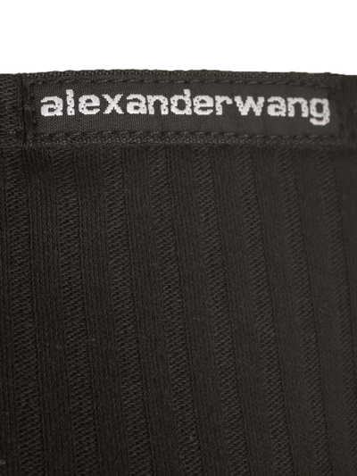 Shop Alexander Wang Black Ribbed Cotton Top