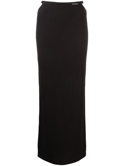 Shop Alexander Wang G String Floor Length Skirt W/ Skinny Woven Label Clothing In 001 Black