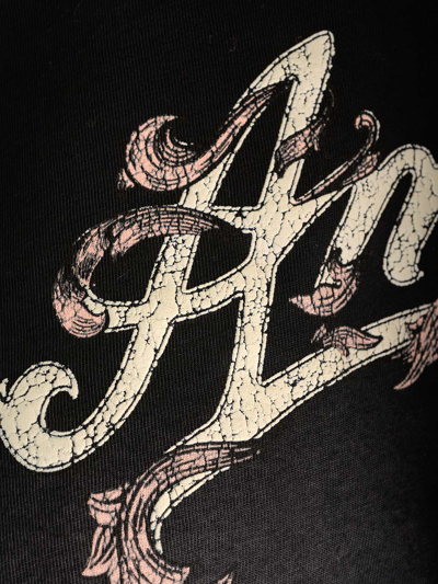 Shop Amiri Cropped T-shirt With Logo In Black
