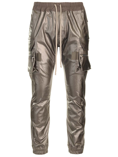 Shop Rick Owens Mastodon Slim Cargo Trousers In Silver