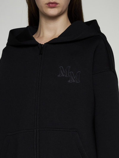 Shop Max Mara Obbia Oversized Wool Hoodie In Nero