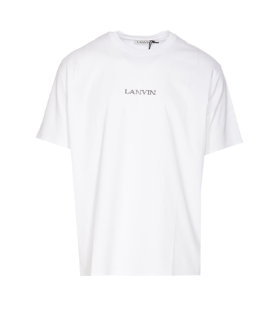 Shop Lanvin Chest Logo Plain T-shirt