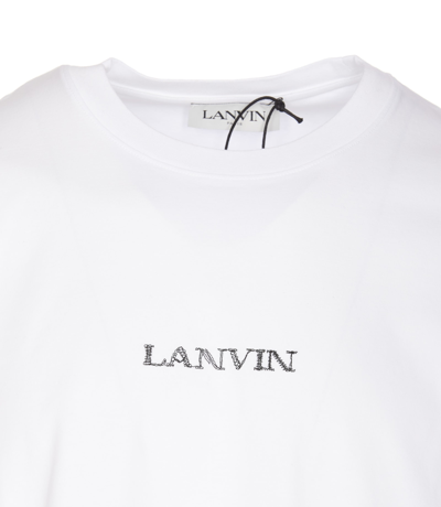 Shop Lanvin Chest Logo Plain T-shirt