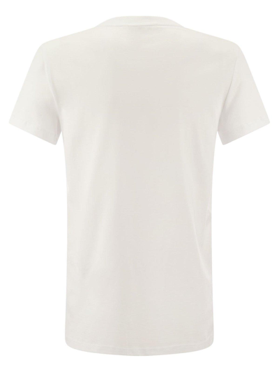 Shop Max Mara Crewneck Short-sleeved T-shirt In Bianco