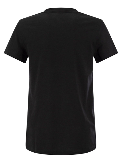Shop Max Mara Crewneck Short-sleeved T-shirt In Nero