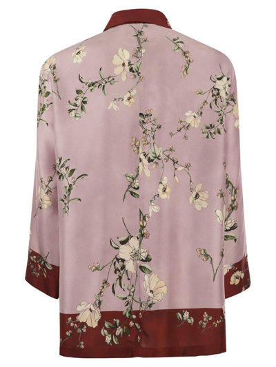 Shop 's Max Mara Floral Printed Long-sleeved Shirt In Rosa/rosso