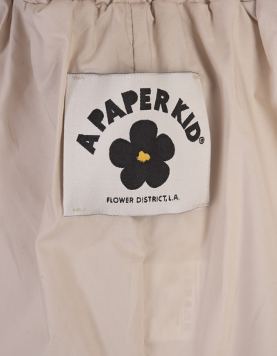 Shop A Paper Kid Sand Shorts With Pinces And Logo Label In Brown