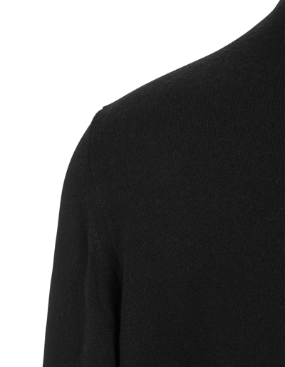 Shop Fedeli Black Cashmere Round-neck Pullover