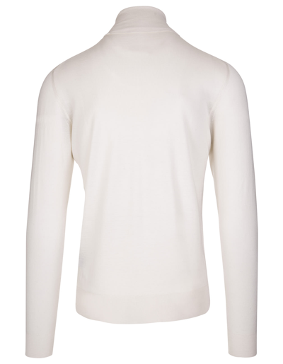 Shop Fedeli Cream Cashmere And Silk Turtleneck Pullover In White