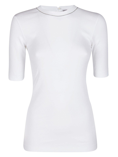 Shop Brunello Cucinelli Embellished Short-sleeved T-shirt In White