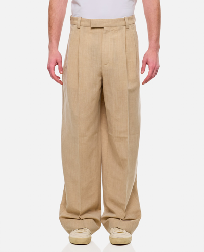 Shop Jacquemus Titolo Trousers In Beige