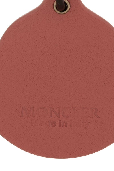 Shop Moncler Logo Patch Keyring In Dark Pink