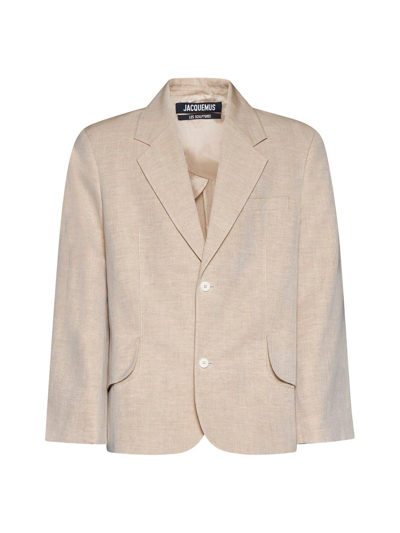 Shop Jacquemus Button-up Jacket In Beige