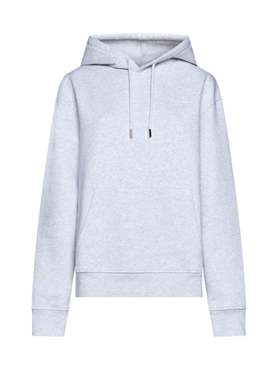 Shop Jacquemus Logo Embroidered Drawstring Hoodie In Grigio