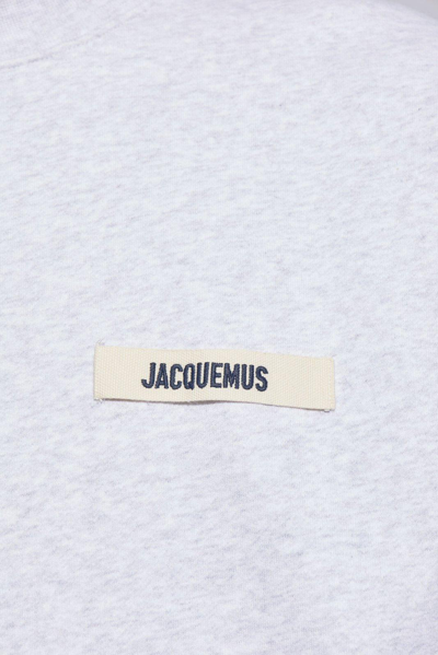 Shop Jacquemus Logo Patch Crewneck Sweatshirt In Grigio