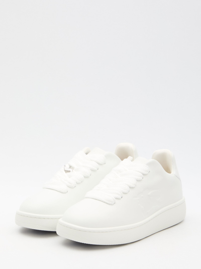 Shop Burberry Box Sneakers In Bianco