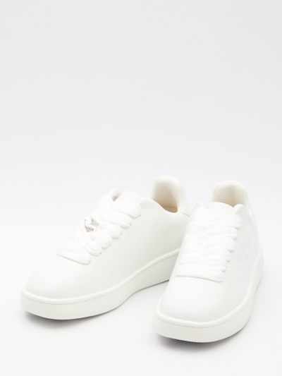 Shop Burberry Box Sneakers In Bianco