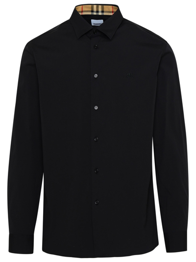 Shop Burberry Sherfield Shirt In Black Cotton In Nero