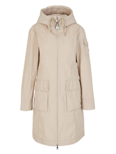 Shop Moncler Laerte Parka Coat In White