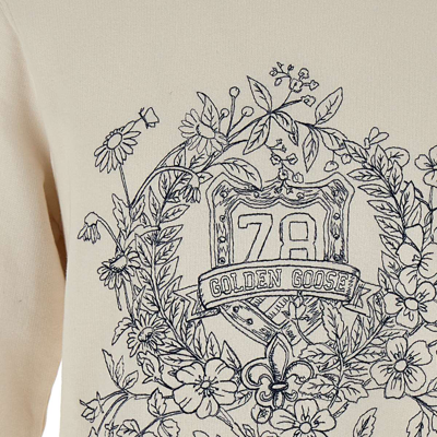 Shop Golden Goose Archibald Cotton Sweatshirt In Heritage White/eclipse