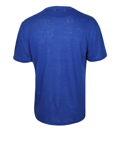 Shop Golden Goose Journey T-shirt In Blue Cotton In Mazarine Blue/heritage White