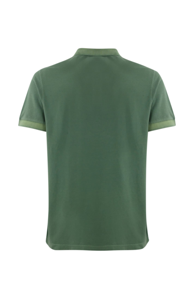 Shop Stone Island Cotton Polo Shirt With 2sc67 Logo In Light Green
