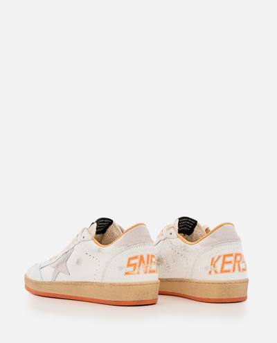 Shop Golden Goose Ball Star Sneakers In White/beige/orange