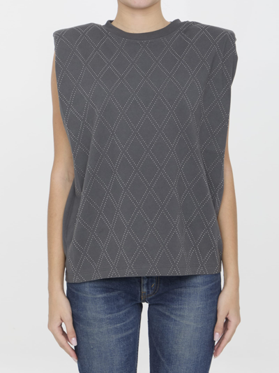 Shop Golden Goose Studded T-shirt In Anthracite