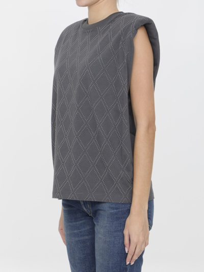 Shop Golden Goose Studded T-shirt In Anthracite