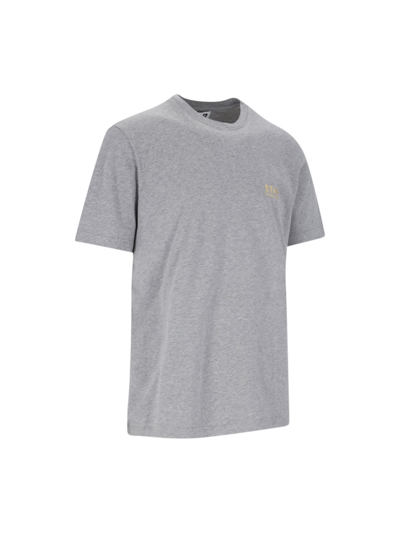 Shop Golden Goose Logo T-shirt In Medium Grey Melange/gold