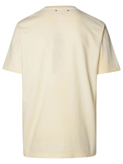 Shop Golden Goose Ivory Cotton T-shirt In Heritage White/ Multicolor