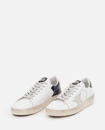 Shop Golden Goose Superstar Sneakers In White/ice/blue