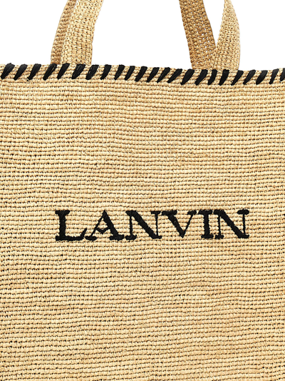 Shop Lanvin Logo Shopping Bag In Natural/black
